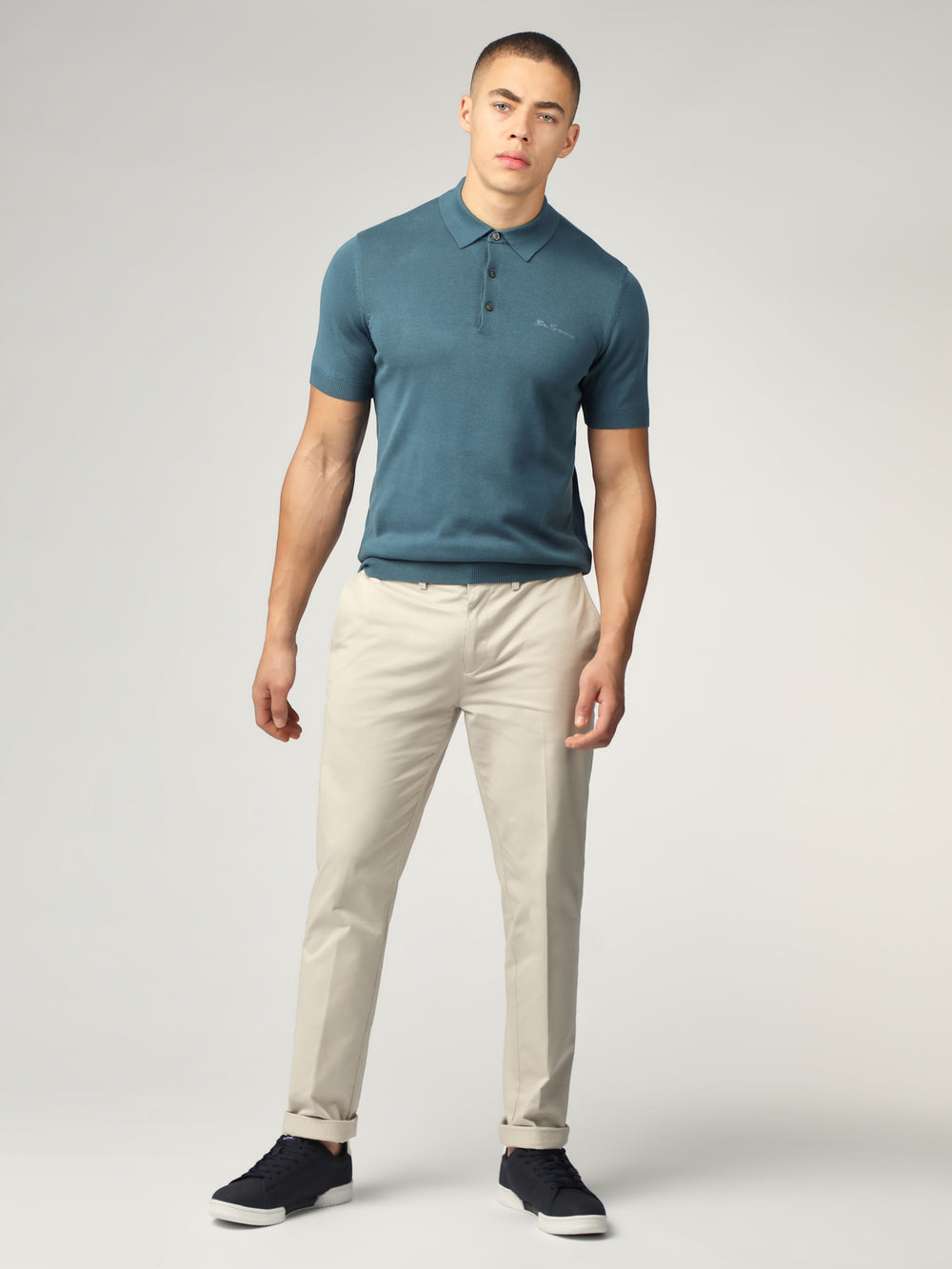 Knitwear Ben Sherman Signature Short Sleeve Polo Turquoise | PNX-74539796